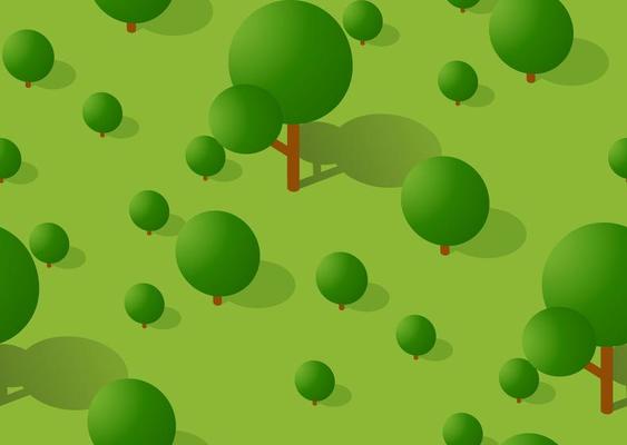 Seamless forest pattern map background. Isometric green botanical structure landscape of trees park