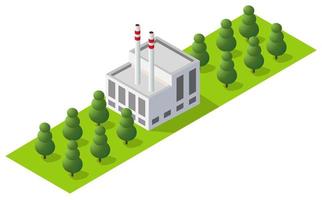 Isometric 3D city module industrial urban factory 3d architecture vector