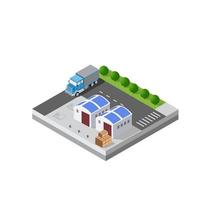 Transport logistics warehouse isometric unit for website vector