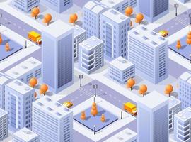 Architecture vector illustration city for seamless repeating background with isometric