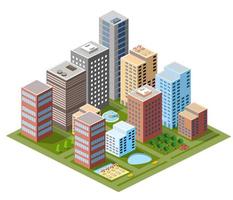 Isometric module area downtown to build a map of the city 3d illustration vector