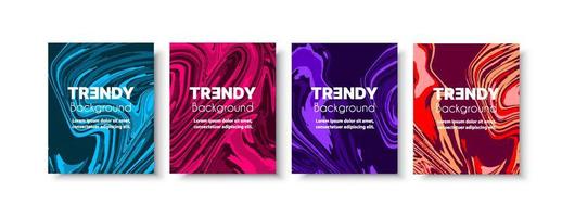 Set background style decorative abstract flowing vector