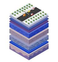 Soil Layers cross section geological and underground soil layers vector