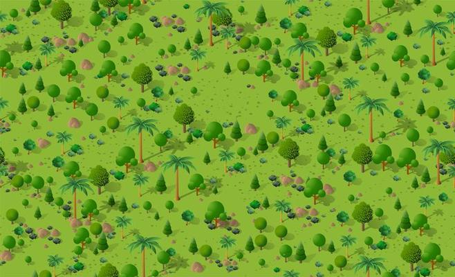 Seamless urban plan pattern map. Isometric structure landscape of trees park lawn grass