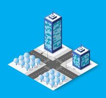 Architecture vector illustration city for business background with isometric skyscraper