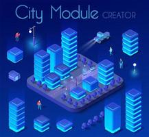 Ultraviolet Isometric City vector