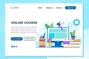 Online education concept with text place. Can use for web banner, infographics, hero images. Flat vector illustration isolated on white background