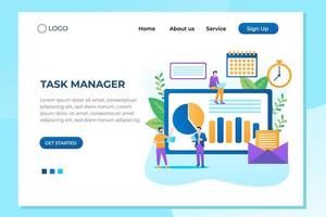 Unique modern flat design concept of Task Management for website and mobile website. Easy to edit and customize. Vector Illustration
