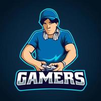 Gamer mascot esport logo design vector