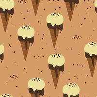 seamless pattern hand drawing cartoon ice cream. food background for fabric print, textile, gift wrap paper vector