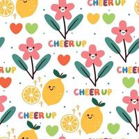 seamless pattern hand drawing cartoon fruit. food drawing for fabric print, textile, gift wrap paper vector