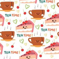 seamless pattern hand drawing cartoon dessert. food drawing for fabric print, textile, gift wrap paper vector