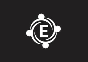 this is a letter E rounded logo design vector