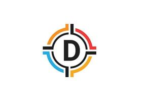 this is a letter D rounded logo design. vector
