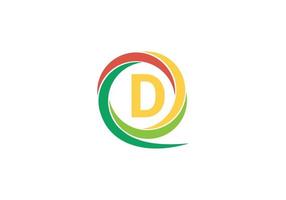 this is a letter D rounded logo design. vector