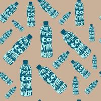 don't forget to drink water bottle seamless pattern vector
