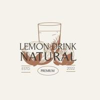 Vintage logo drink from the smell of fresh lemon vector