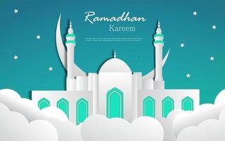 plantilla de banner horizontal ramadhan kareem vector