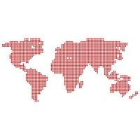 World map in dotted style. Halftone style. vector