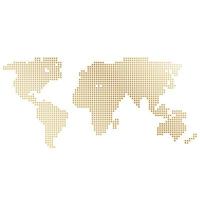 World map in dotted style. Halftone style. vector