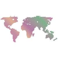 mapa del mundo en estilo punteado. estilo de medios tonos. vector