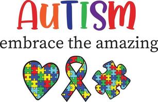 el autismo abraza lo increíble vector