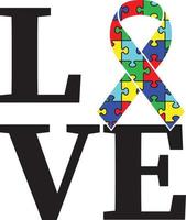 Love Autism Awareness vector