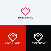 Lovely Home Logo Design Creative Template vector