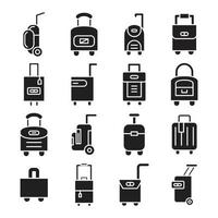 luggage icons set vector