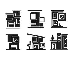 modern house building icons set vector