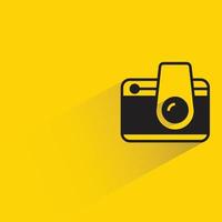 digital camera yellow background illustration vector