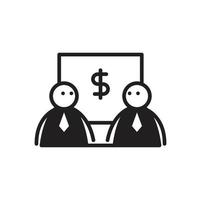 businessman stick figure financial consulting illustration vector