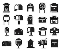 letterbox and envelope icons vector