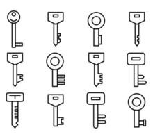 key line icons set vector