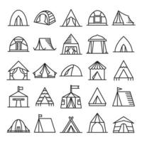 iconos de carpa y dosel vector