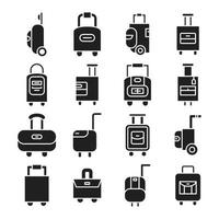 iconos de bolsa de viaje y equipaje vector