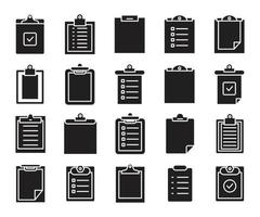 report document and clipboard icons set vector