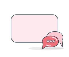 speech bubbles with memo board vector illustration