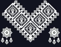 escote étnico, geométrico, tribal, oriental, tradicional, diseño de collar para mujeres de moda vector