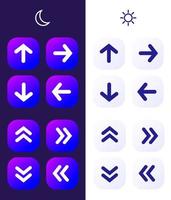 Arrow Icon Set Kit with Gradient Purple Blue for User Interface Mobile Web App or Business Presentation Graphic Element to Show Direction vector