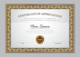 Certificate Template With Ornament vector