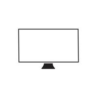 Monitor icon. Screen icon. Black and white monitor icon. Monitor isolated on white background vector