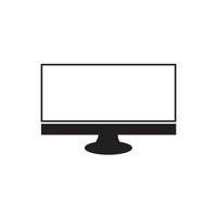 Monitor icon. Screen icon. Black and white monitor icon. Monitor isolated on white background vector