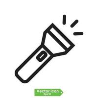 Simple icon of a flashlight isolated on white background vector