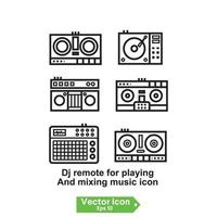 icono de control remoto de dj para reproducir y mezclar música vector