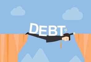 Debt burdens on businessmen down to the abyss vector