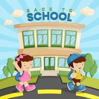 Cute Students Back to School vector