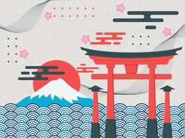 Japanese Style Element Background vector