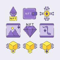 NFT Non Fungible Token Icon Set vector