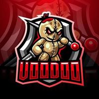 diseño de logotipo de mascota voodoo esport vector